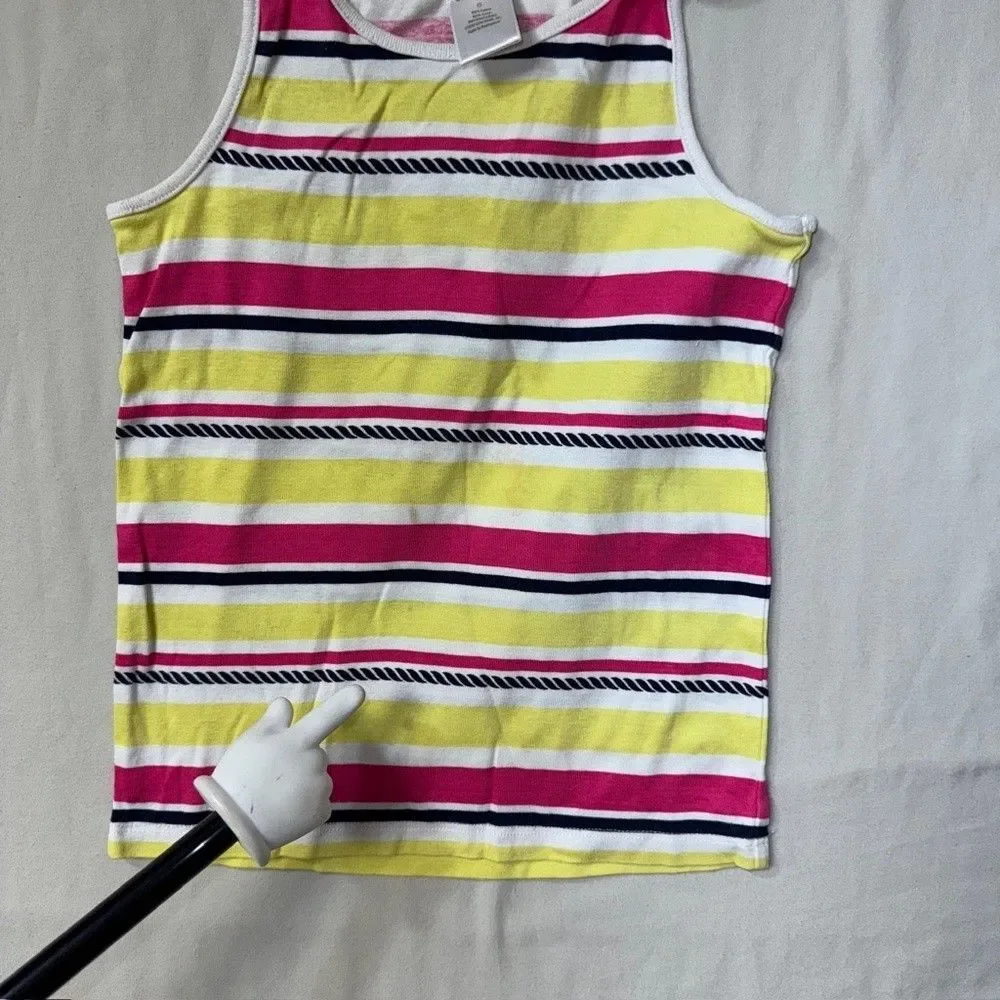 Gymboree Tank Top Girls 6 Rainbow Sleeveless Striped  Print Summer Preppy Beach